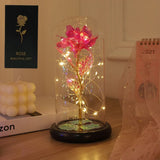 1pc Hot LED Enchanted Galaxy Rose Eternal Beauty Rose With Fairy Lights in Dome for Valentine's Day Wedding Party Mother's Day